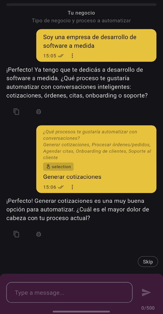 Guided conversation collecting business data